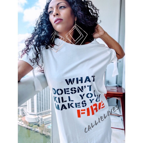 Miz FIRE: What Doesn' Kill You Makes T-Shirt Dress - Picture 3 of 8